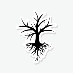 Dead tree sticker icon isolated on white background