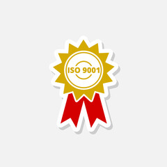 ISO 9001 icon. Standard quality symbol sticker isolated on white background