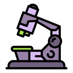 Microscope icon. Outline microscope vector icon color flat isolated