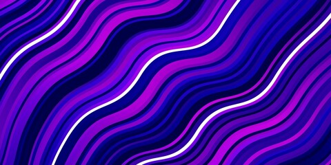 Light Pink, Blue vector template with curved lines.