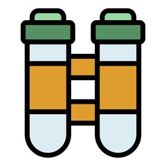 Plastic test tubes icon. Outline plastic test tubes vector icon color flat isolated