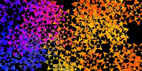 Dark blue vector backdrop with lines, triangles.