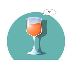 Fresh and tasty cocktail in glass only to 18+