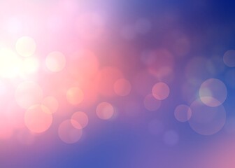 Fantasy dawn sky red blue soft backdrop decorated bokeh pattern.
