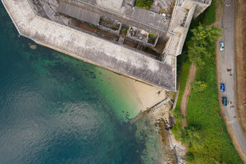 Fotografía aérea del Castillo de la Palma, en la ría de Ferrol, La Coruña