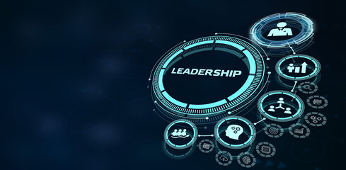 Business, Technology, Internet and network concept. Leadership business management.  3d illustration