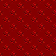 fiori ricamo rilievo rosso pattern