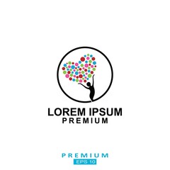 a tree with rounded leaves in the shape of love 