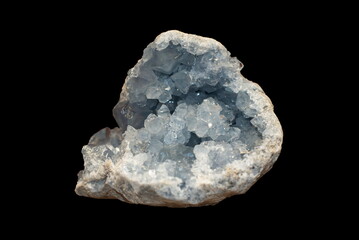 Celestine isolated on black background