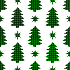Seamless pattern Christmas trees vector illustration