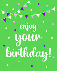 Great Happy Birthday Card. Vector typography illustration 