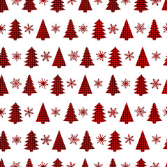 Obraz premium Seamless pattern Christmas trees vector illustration