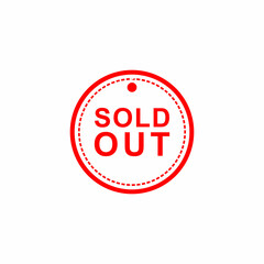 Logos sold. sold out. stamp or sign for merchandise sold