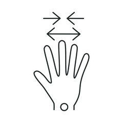 Carpal tunnel syndrome, line icon, spreading fingers to the sides