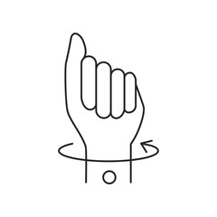 Carpal tunnel syndrome, line icon, rotation of the hand in the wrist