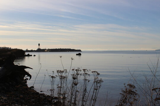 Calm Water Of Semiahmoo Bay In Winter