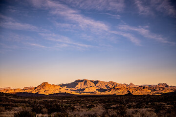 Tule Mountain Lit By Morning Light with the Shadowy Valley Below