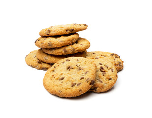 Fototapeta na wymiar Simple Cookie Isolated, Oatmeal Sugar Bitten Cookies