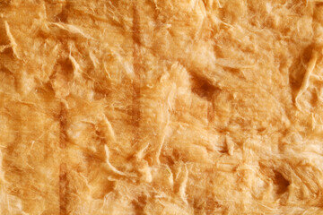 Insulation wool texture. Building with cavity wall insulation. Close up.