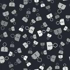 Grey Football or soccer player icon isolated seamless pattern on black background. Vector