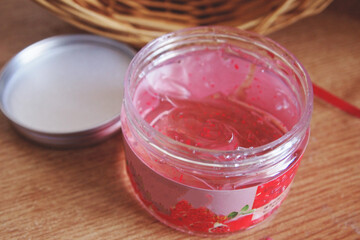 organic cosmetics for homemade spa with wineberry salt 