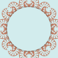 Postcard in aquamarine color with a luxurious coral ornament for your congratulations.