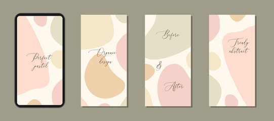 Beautiful feminine set of vertical social media post templates