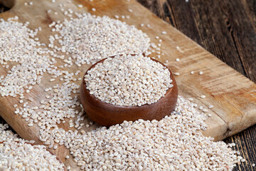 pearl barley for cooking porridge, made from barley