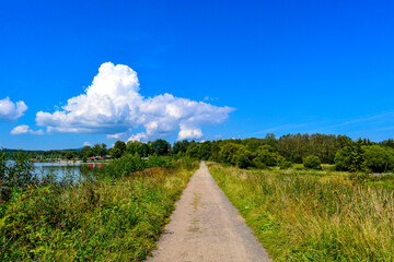Riundweg/Wanderweg am Nieder-Mooser Teich bei Nieder-Moos / Freiensteinau-Hessen