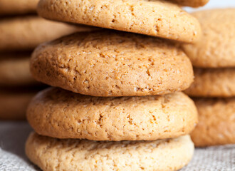 cookies baked with oatmeal and wheat flour