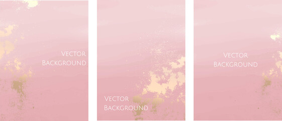 Set of vector abstract backgrounds with gold 