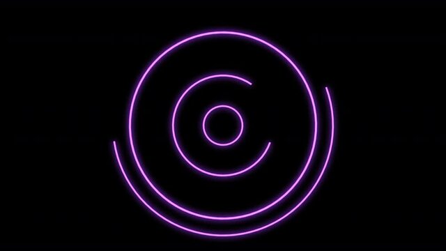 2D Arc Lines Blinking Purple VJ Loop Animation 01