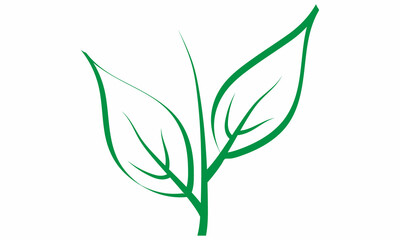 2 Green Leaf ecology nature element vector design