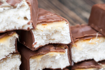 creamy nougat covered with milk chocolate