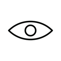 Eye icon. Black linear eye icon. Vision symbol. Vector illustration.