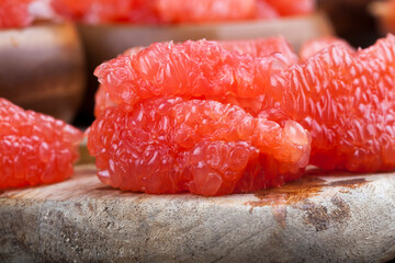 sour ripe grapefruit peeled and divided