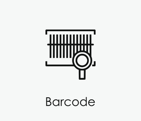 Barcode vector icon. Editable stroke. Symbol in Line Art Style for Design, Presentation, Website or Apps Elements, Logo. Pixel vector graphics - Vector