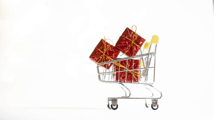 christmas gifts on the background , the concept of Christmas and new year , black Friday , cyber Monday