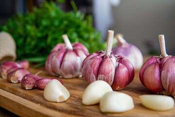 ready-to-cook seasonings - kitchen preparation, garlic, onion, parsley, chives