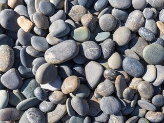 Tulane Riverstones of Mixed Rock Types in Bright Light from Upper Left