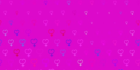 Light Pink, Green vector backdrop with women power symbols.