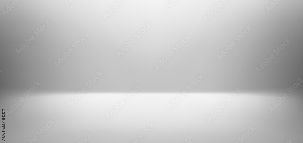 Aufkleber White wide empty room. Abstract background. Horizontal showcase template. You can resize it any way you want