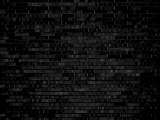Black brick wall. Destroyed surface. Best for Halloween. 