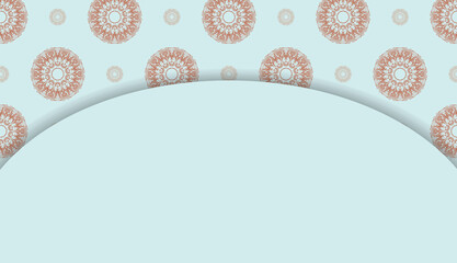 Baner in aquamarine color with luxurious coral pattern for design under logo or text
