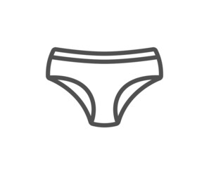 Panties line icon. Underwear pants sign. Women undies lingerie symbol. Quality design element. Line style panties icon. Editable stroke. Vector