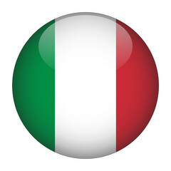 Italy 3D Rounded Country Flag button Icon