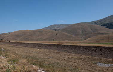 Abruzzo, Roccaraso plateau, Samnite landscape, panorama of the Italian Apennines.