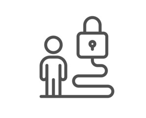 Lock line icon. Security access sign. Online padlock symbol. Quality design element. Line style lock icon. Editable stroke. Vector