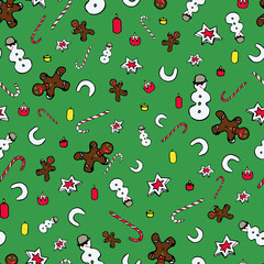 Vector Green Christmas holidays celebration background pattern