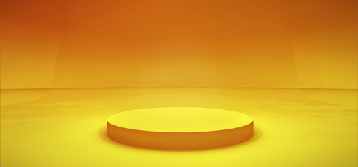 Virtual podium background. Minimal colorful 3D rendering promo template, ideal for product pack shots or new offers